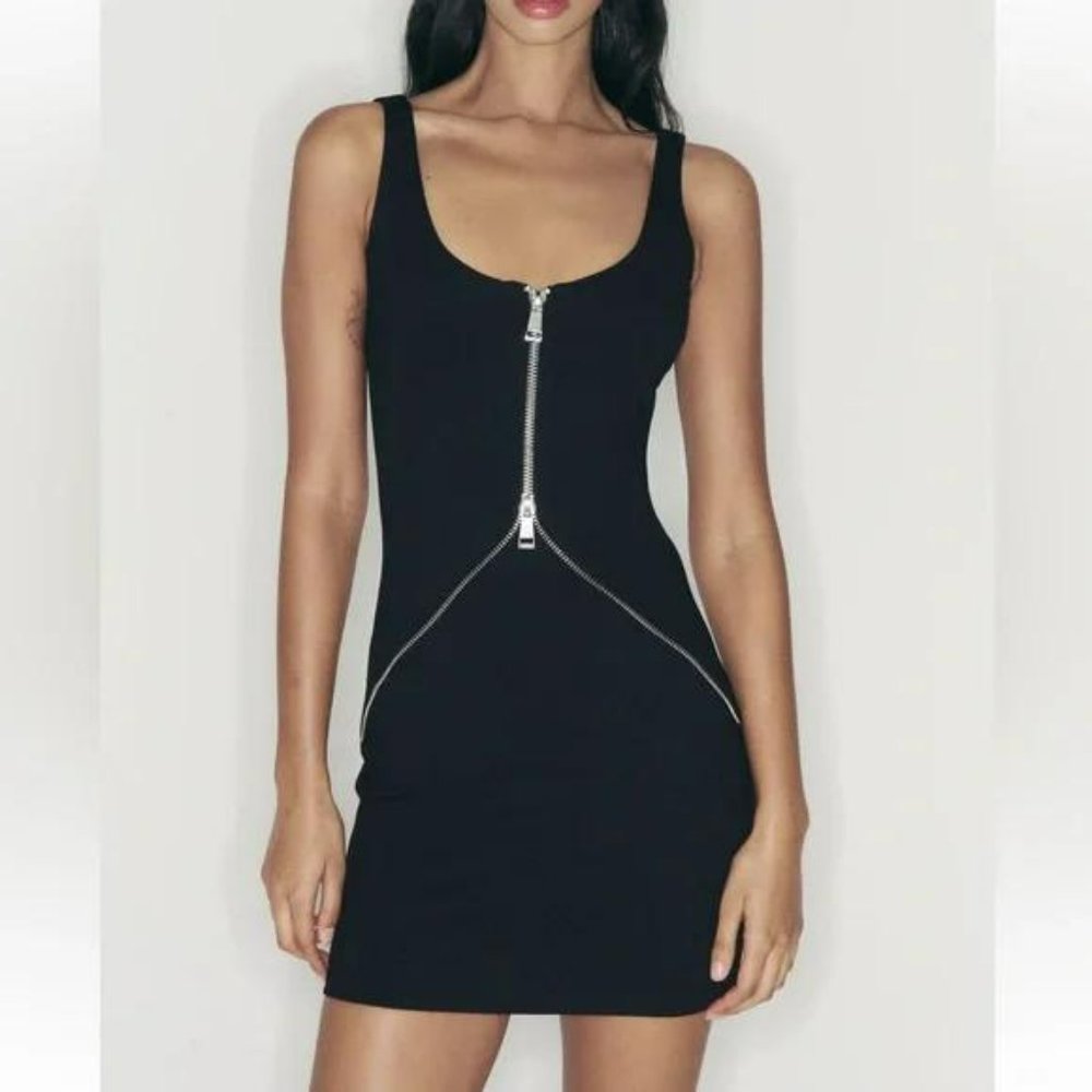 ZARA ZIPPER MINI DRESS